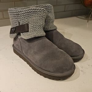 UGG Gray Knit Cuff Boots